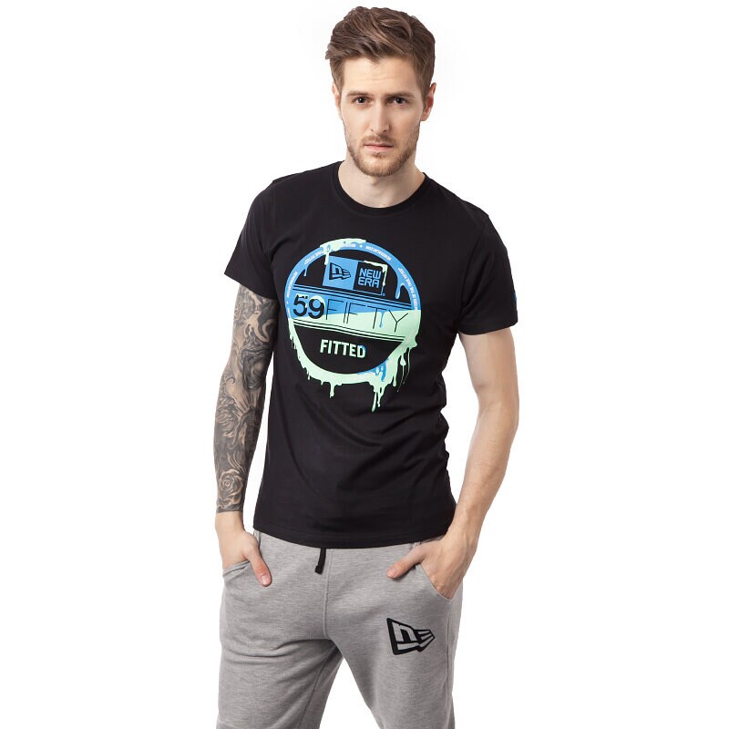 pánské tričko NEW ERA TRIČKO VISOR STICKY 11136456 ČERNÁ