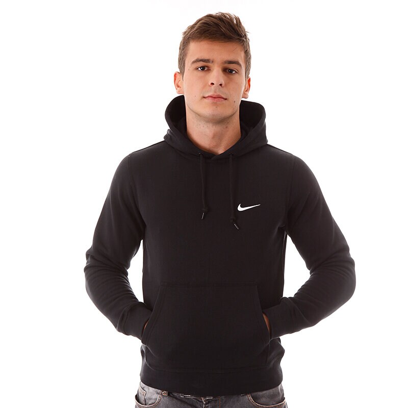 pánská mikina NIKE MIKINA NIKE CLUB HOODY 611457010 ČERNÁ