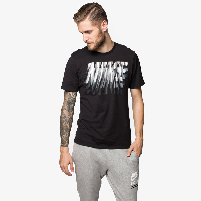 pánské tričko NIKE TRIČKO TEE-PWR STACK 684094010 ČERNÁ