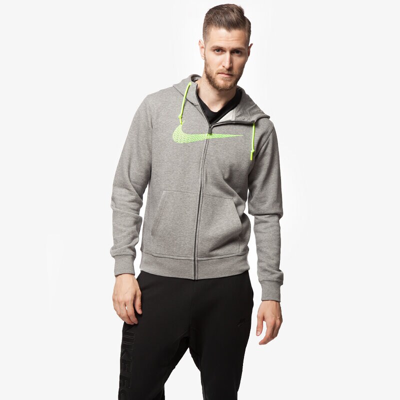 pánská mikina NIKE MIKINA CLUB FLC FZ HOODY 679370091 ŠEDÁ