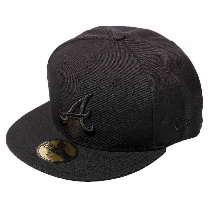 dětská kšiltovka NEW ERA ČEPICE BLACK ON BLACK ATLANTA BRAVES 10000277 ČERNÁ