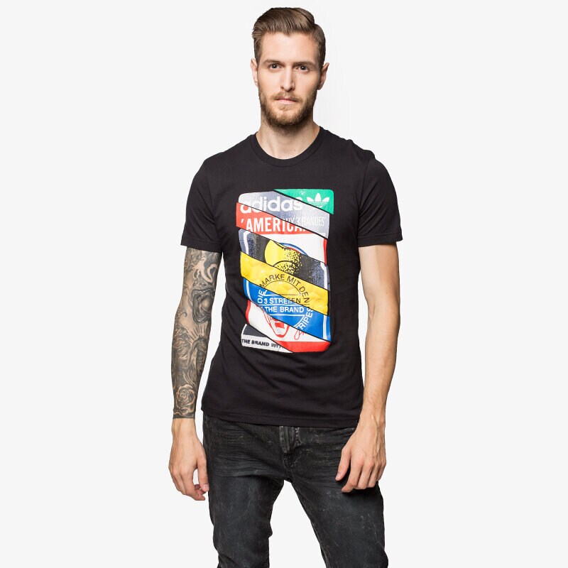 pánské tričko ADIDAS TRIČKO LABEL AB7684 ČERNÁ