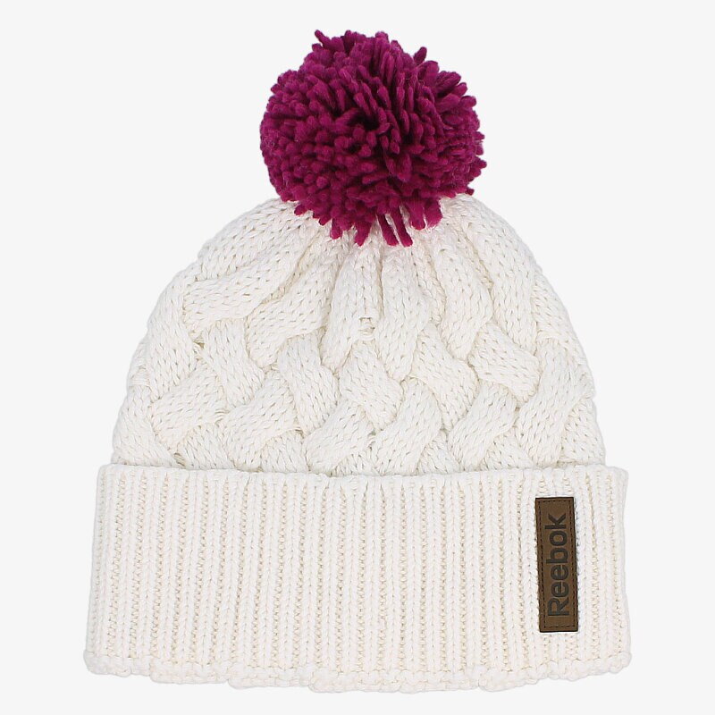 dětská čepice REEBOK ČEPICE OW UNISEX POM POM BEANIE AB2809 BÍLÁ