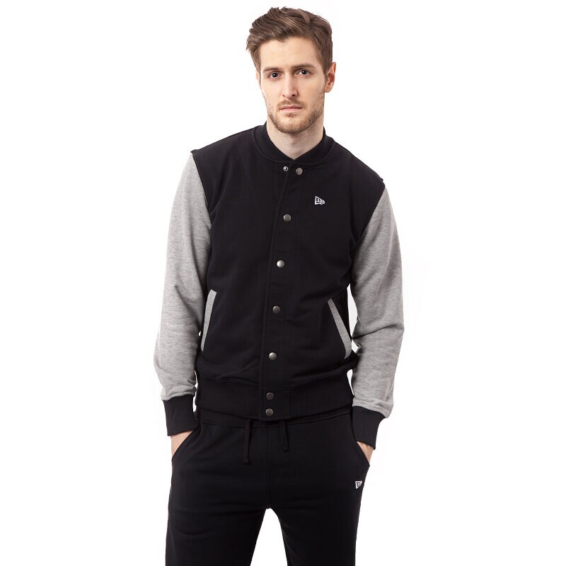 pánská mikina NEW ERA MIKINA ESSENTIAL VARSITY JACKET 11084914 TMAVOMODRÁ