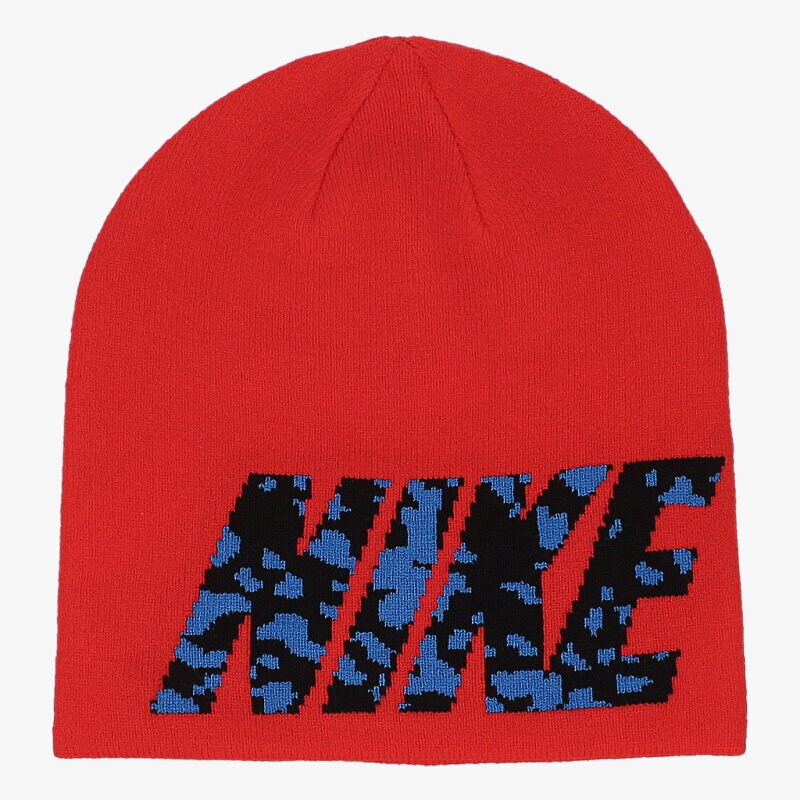dětská čepice NIKE ČEPICE NSW CAMO SPILL BEANIE 688768657 ČERVENÁ