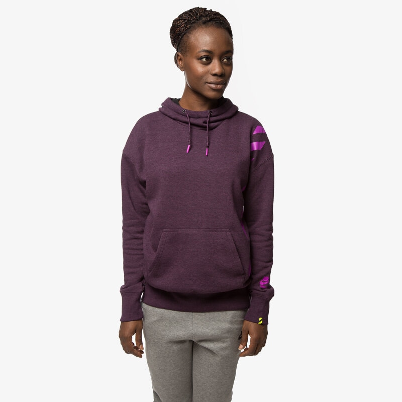 dámská mikina NIKE MIKINA RU NTF LONG HOODY 687609507 ČERVENÁ