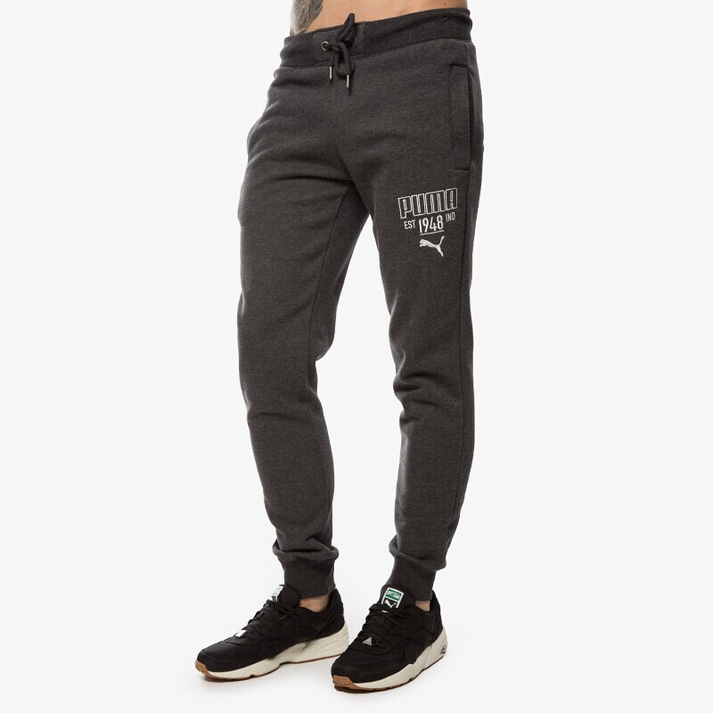 pánské kalhoty PUMA KALHOTY  STYLE ATHL SWEAT PANTS 83411307 ŠEDÁ