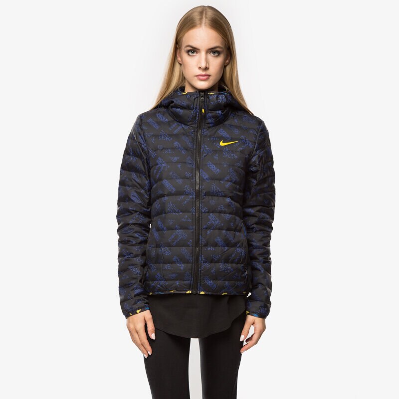 dámská zimní bunda NIKE BUNDA VICTORY 550 HOOD JKT-AOP 683865480 TMAVOMODRÁ