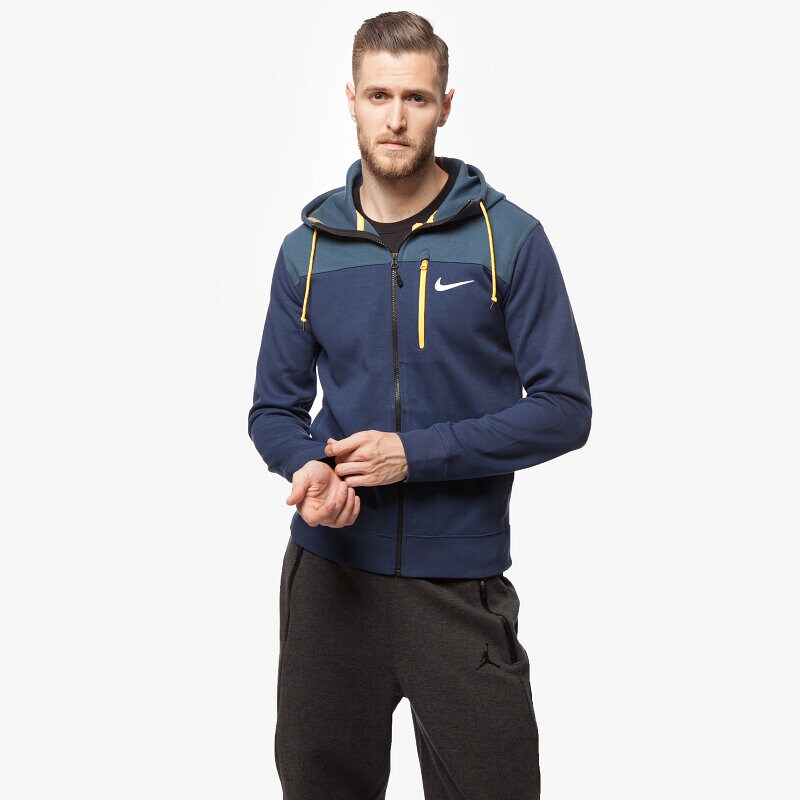 pánská mikina NIKE MIKINA AV15 FLC FZ HOODY 679408410 TMAVOMODRÁ