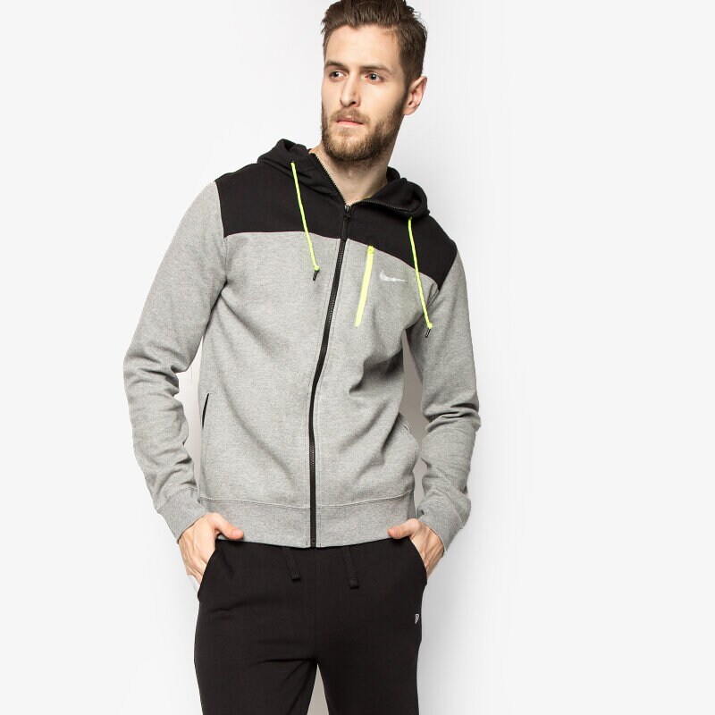 pánská mikina NIKE MIKINA AV15 FLC FZ HOODY 679408091 ŠEDÁ