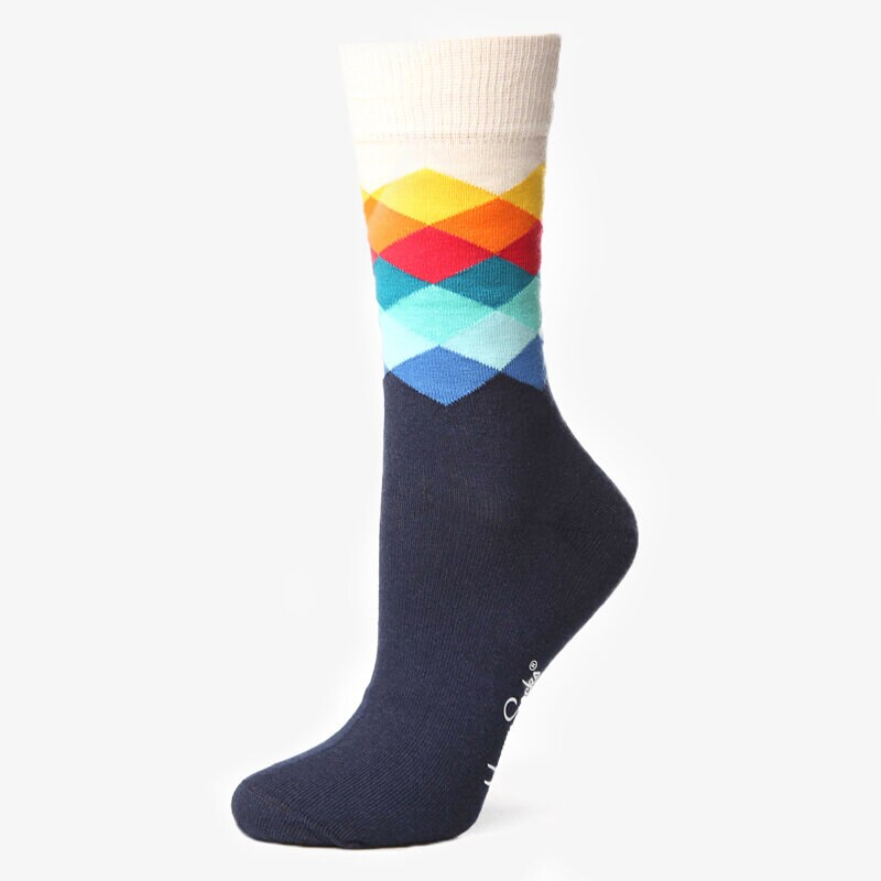 dámské ponožky HAPPY SOCKS PONOŽKY FADED DIAMOND FD01105 VÍCEBAREVNÁ