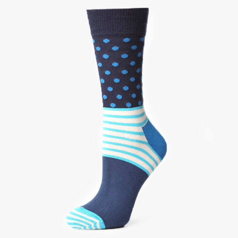dámské ponožky HAPPY SOCKS PONOŽKY STRIPEDOT SD01066 MODRÁ