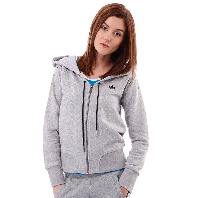 dámská mikina ADIDAS MIKINA STUDDED ZHOODIE Z34850 ŠEDÁ