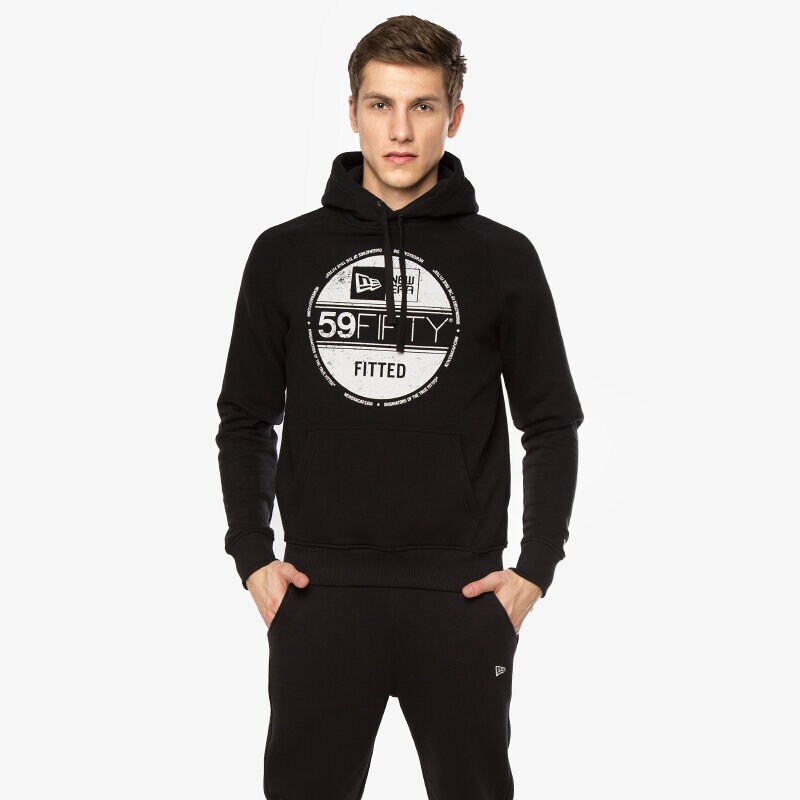 pánská mikina NEW ERA MIKINA ESSENTIAL VISOR PO HOODY 11159328 ČERNÁ