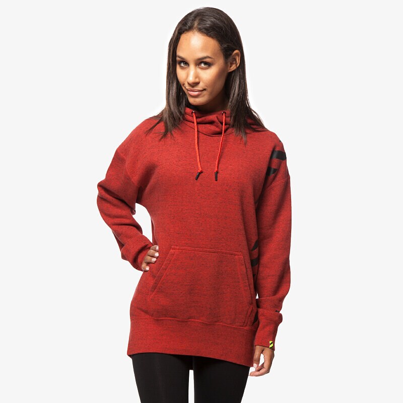 dámská mikina NIKE MIKINA RU NTF LONG HOODY 687609696 ČERVENÁ