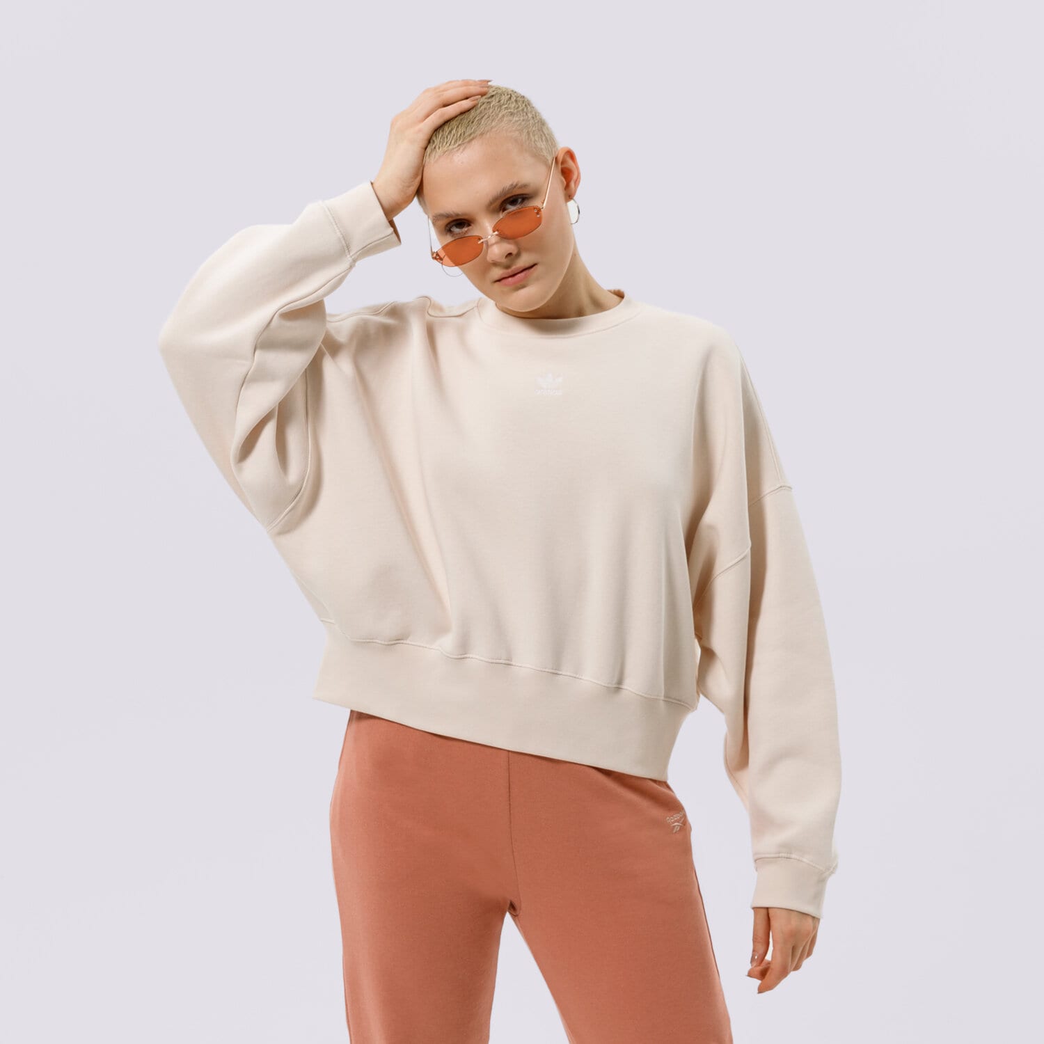 dámská mikina ADIDAS MIKINA SWEATSHIRT H40022 BÉŽOVÁ