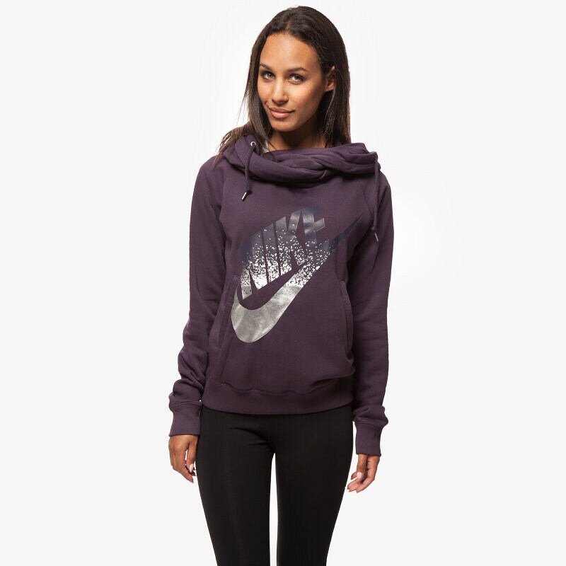 dámská mikina NIKE MIKINA RALLY FUNNEL-METAL 684135507 FIALOVÁ