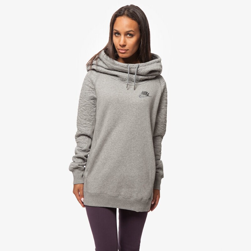 dámská mikina NIKE MIKINA QUILTED RALLY HOODY 729472091 ŠEDÁ