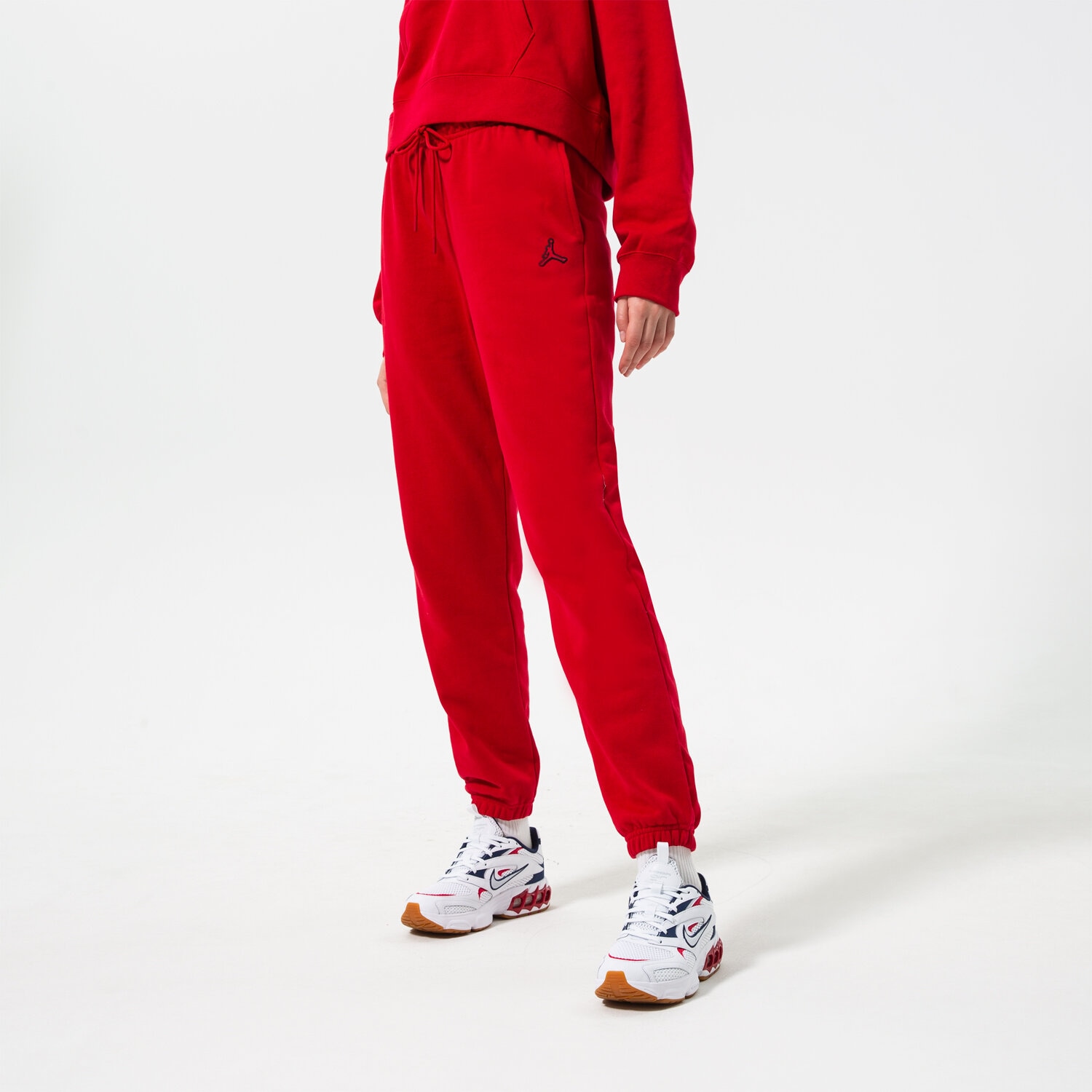 dámské kalhoty JORDAN KALHOTY  W J FLC PANT CORE DN4575-687 ČERVENÁ