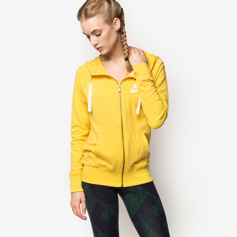 dámská mikina NIKE MIKINA GYM VINTAGE FZ HOODIE 726057703 ŽLUTÁ