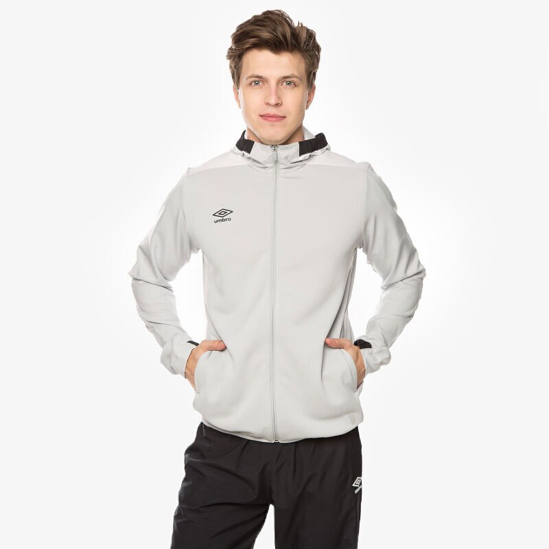 Přechodná bunda pánská (podzimní, jarní) UMBRO BUNDA PRO TRAINING HOODED FZ 64075UDSK ŠEDÁ