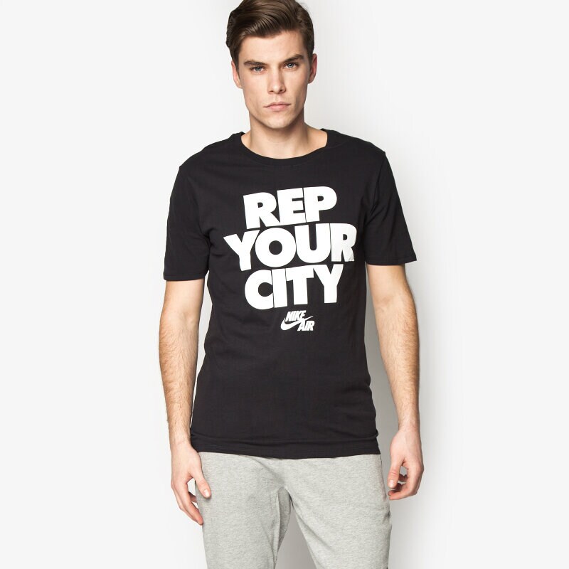 pánské tričko NIKE TRIČKO REP YOUR CITY 742762011 ČERNÁ