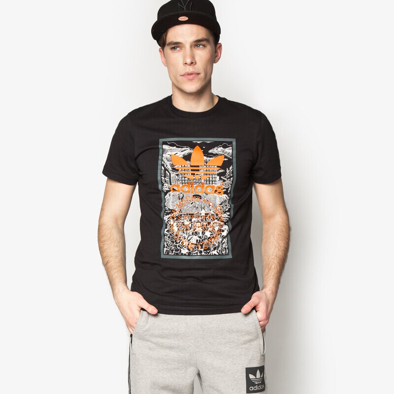 pánské tričko ADIDAS TRIČKO HANDDRAWN BB T AJ7140 ČERNÁ