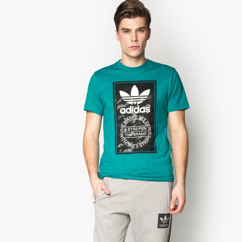 pánské tričko ADIDAS TRIČKO CAMO TONGUE T AJ7148 ZELENÁ