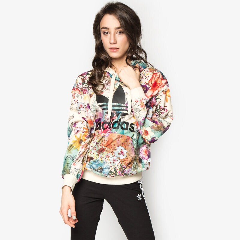 dámská mikina ADIDAS MIKINA TREFOIL HOODIE AJ8148 VÍCEBAREVNÁ