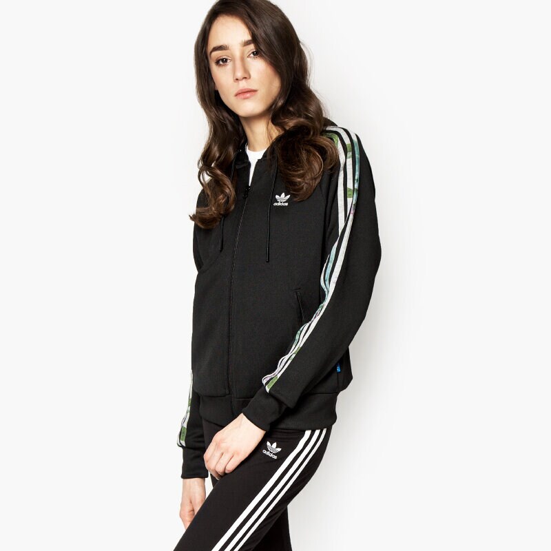 dámská mikina ADIDAS MIKINA ZIP HOOD FLOCK AJ8413 ČERNÁ