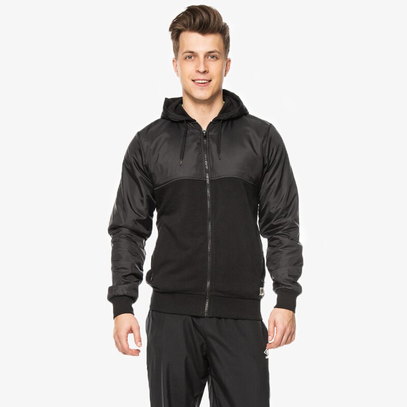 pánská mikina UMBRO MIKINA FULL ZIP HOODED 64112U060 ČERNÁ