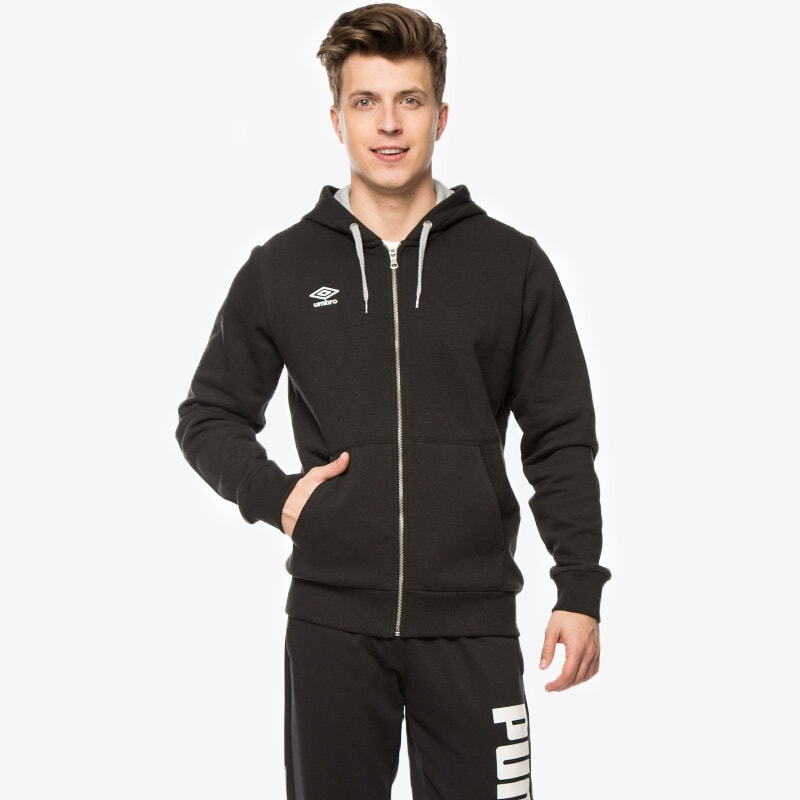 pánská mikina UMBRO MIKINA HOODED FULL ZIP 63167U060 ČERNÁ