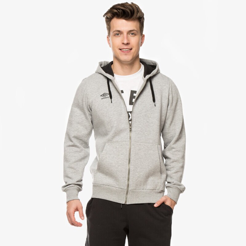 pánská mikina UMBRO MIKINA HOODED FULL ZIP 63167U263 ŠEDÁ