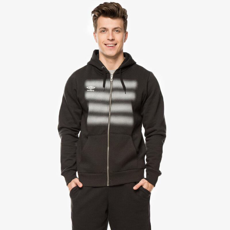 pánská mikina UMBRO MIKINA FOUR STRIPE MINI DIAMONDS ZIP THRU 64106U060 ČERNÁ