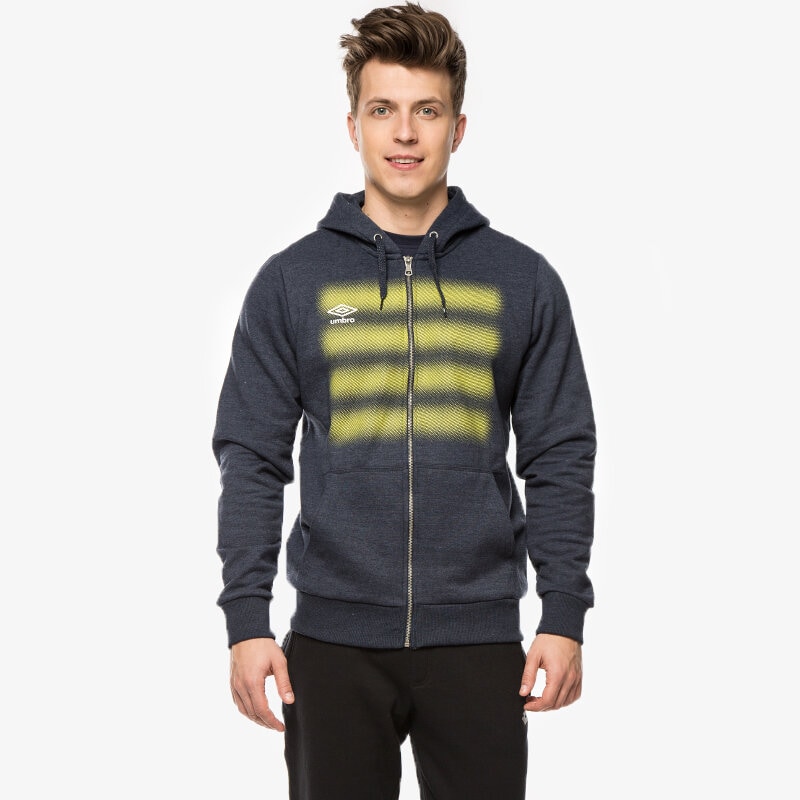 pánská mikina UMBRO MIKINA FOUR STRIPE MINI DIAMONDS ZIP THRU 64106U6U8 TMAVOMODRÁ