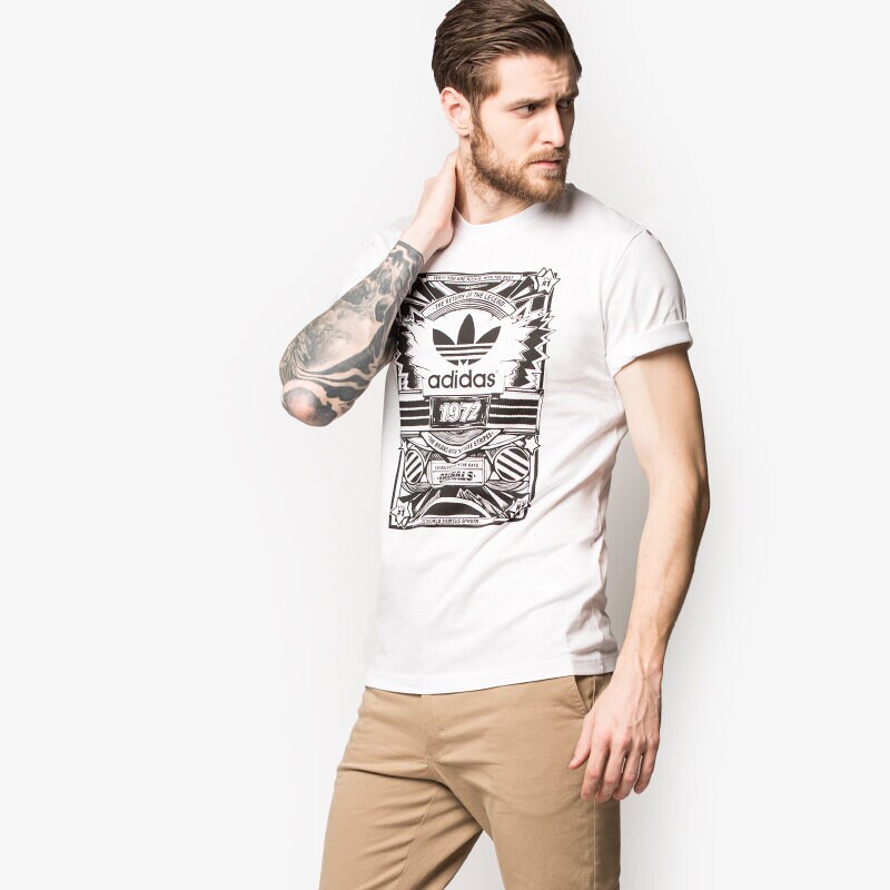 pánské tričko ADIDAS TRIČKO STREET ORI TEE S93066 BÍLÁ