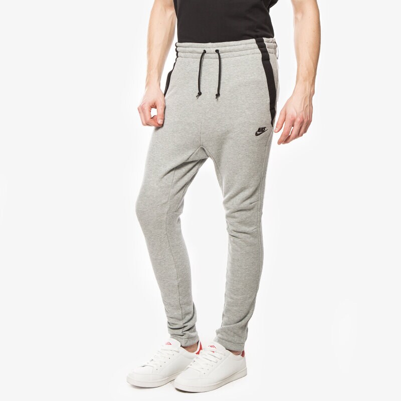 pánské kalhoty NIKE KALHOTY  MODERN FT CUFF PANT 807920063 ŠEDÁ