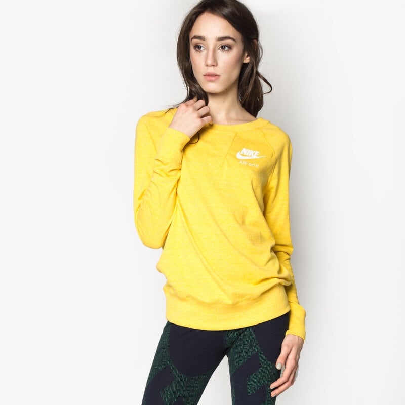 dámská mikina NIKE MIKINA GYM VINTAGE CREW 726055703 ŽLUTÁ