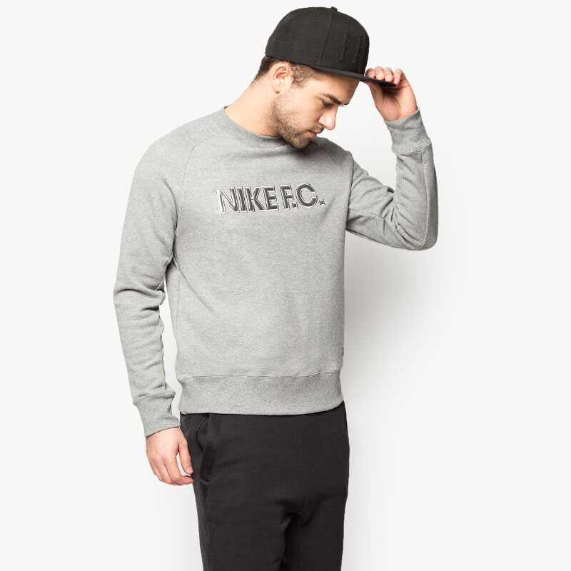 pánská mikina NIKE MIKINA FC CITY CREW 718807091 ŠEDÁ
