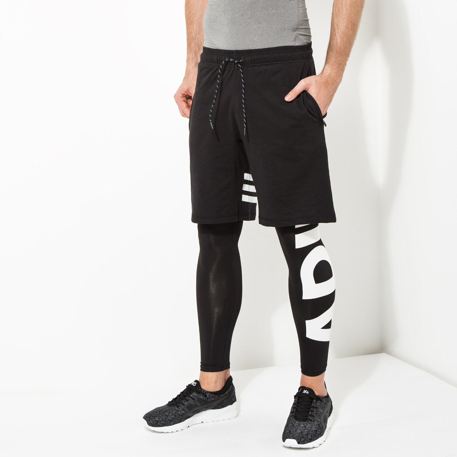 pánské kalhoty ADIDAS KALHOTY  LIN 3S 2IN1 AK1601 ČERNÁ