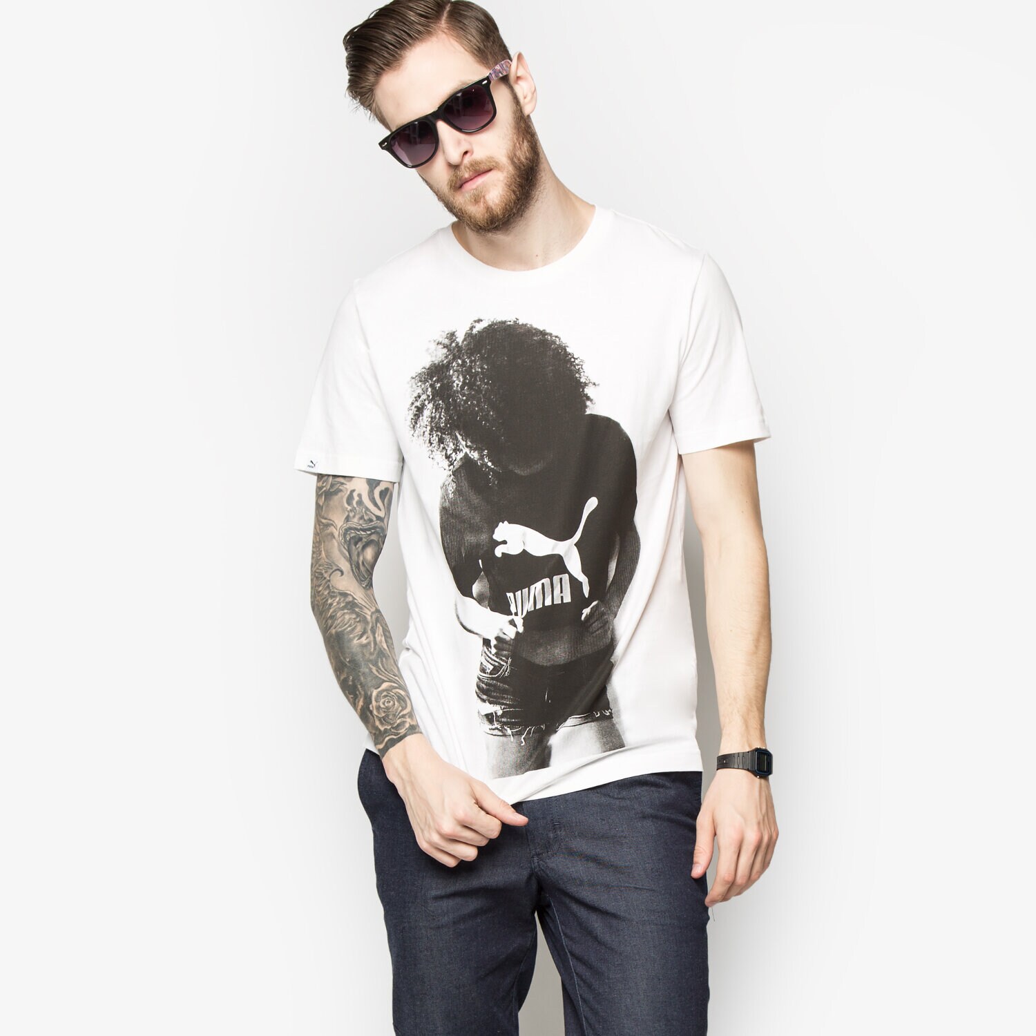 pánské tričko PUMA TRIČKO BRAND TEE 56913502 BÍLÁ