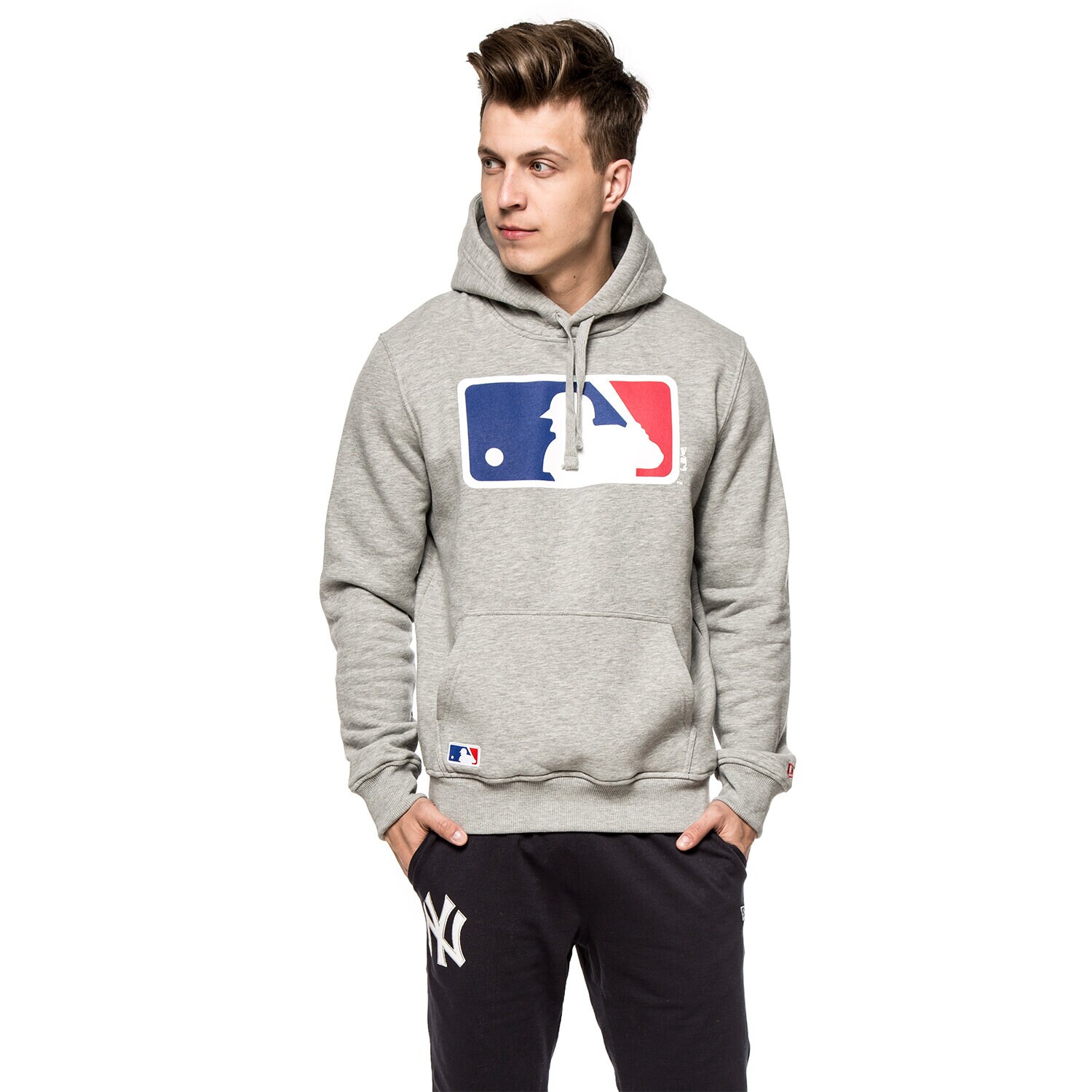 pánská mikina NEW ERA MIKINA MLB APP MLB GENERIC LOGO GRY HEAT 11204075 ŠEDÁ