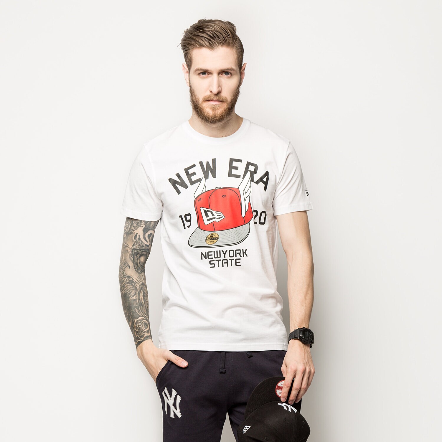 pánské tričko NEW ERA TRIČKO FLY CAP NE OPTIC WHT 11243140 BÍLÁ