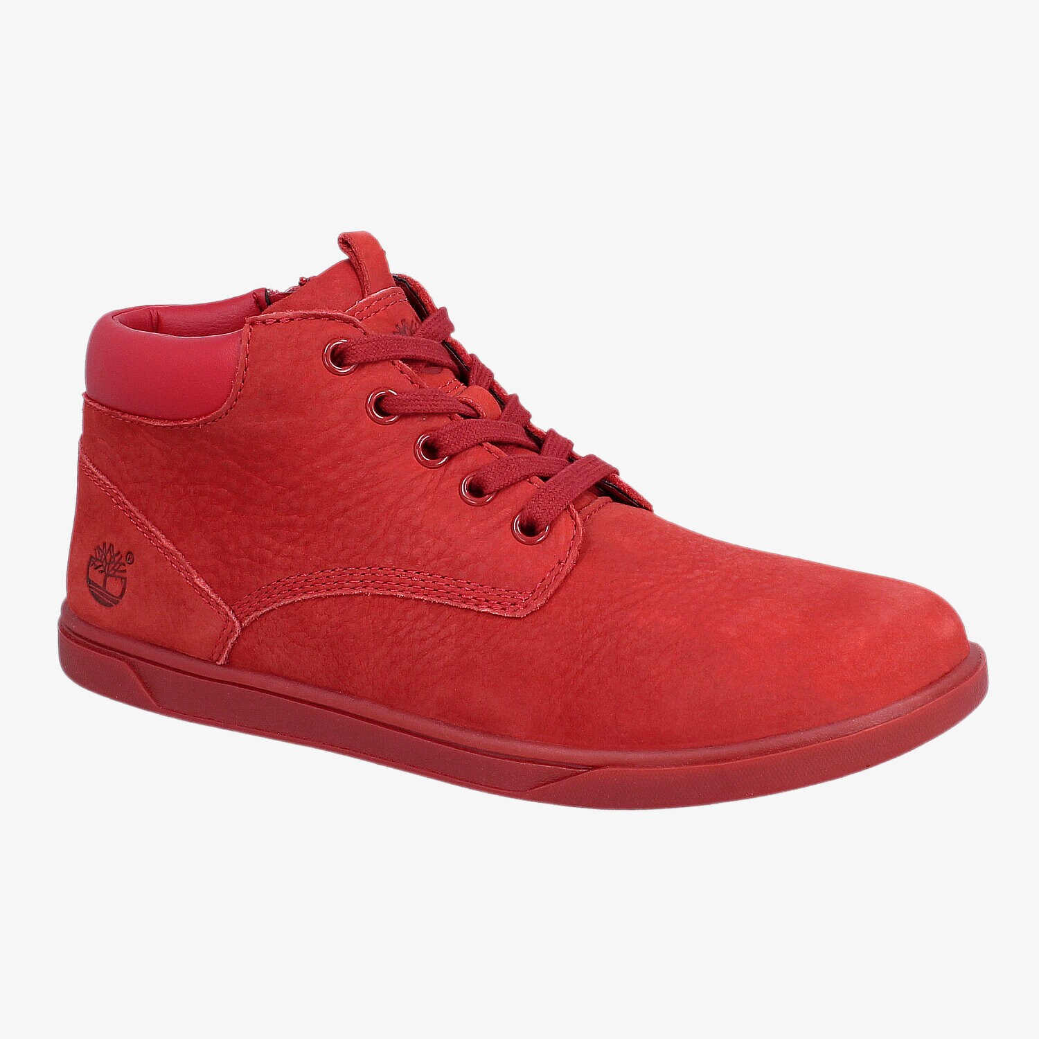 dětské boty casual TIMBERLAND GROVETON LEATHER CHUKKA A17MX ČERVENÁ