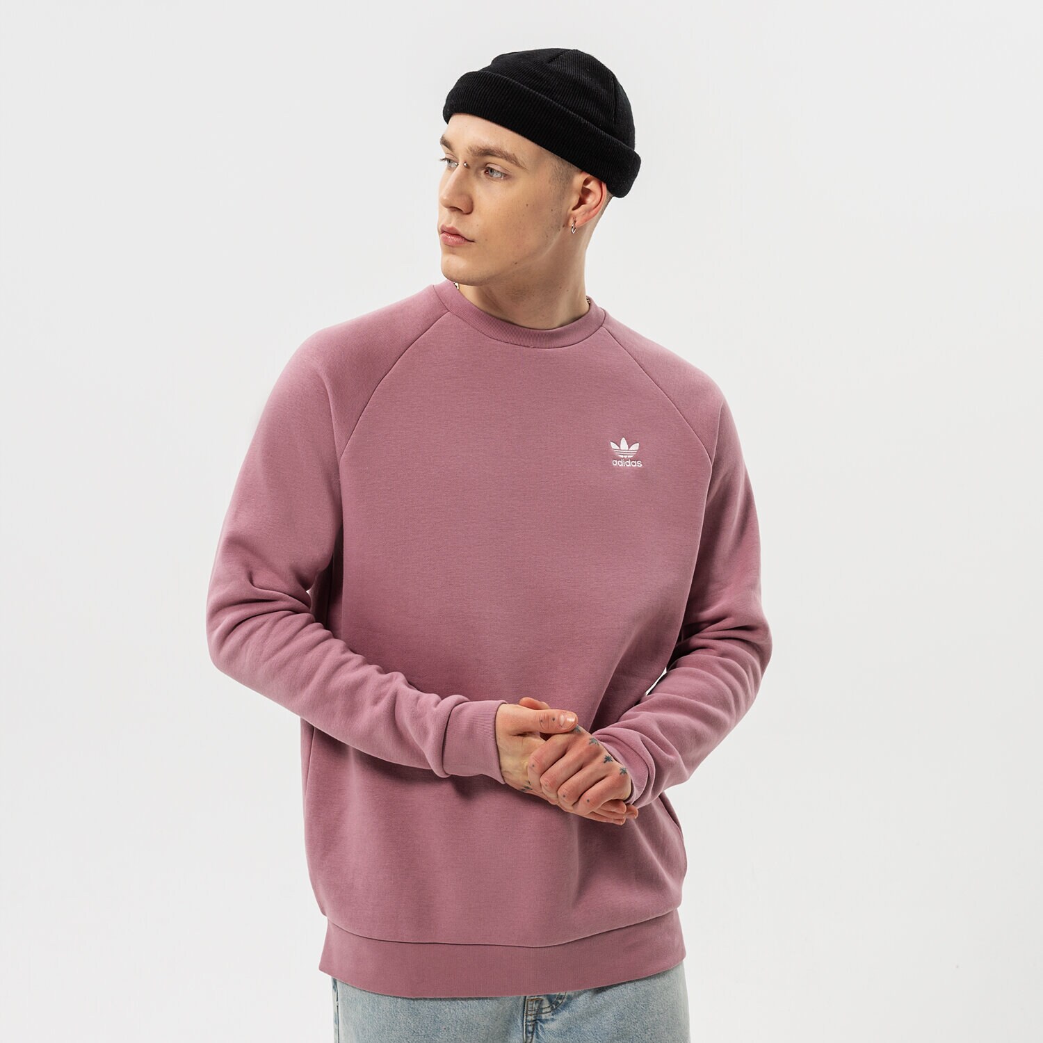 pánská mikina ADIDAS MIKINA ESSENTIAL CREW HE9430 FIALOVÁ