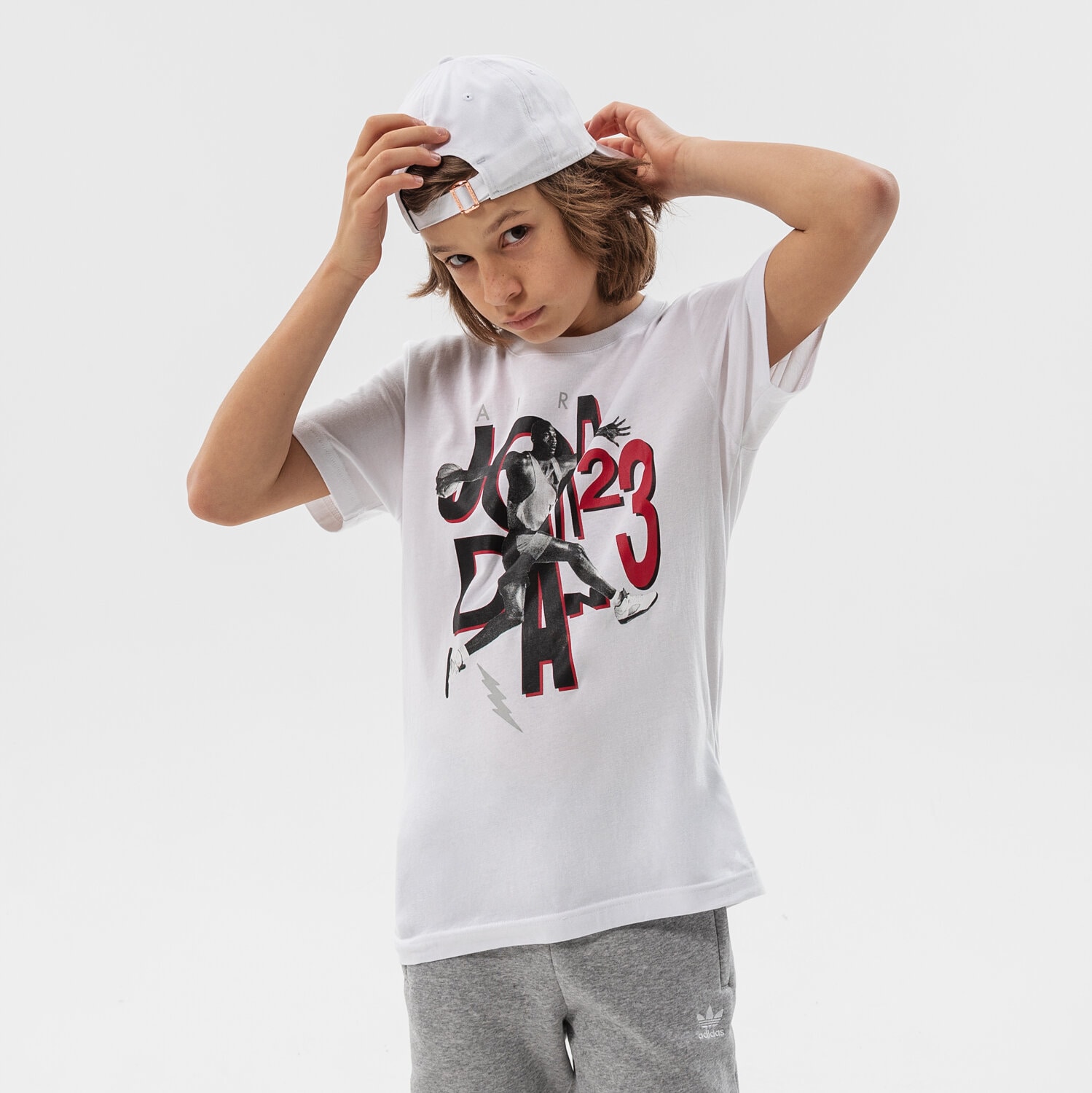 dětské tričko JORDAN TRIČKO JUMBLE AIR TIME SS TEE BOY 95B238-001 BÍLÁ