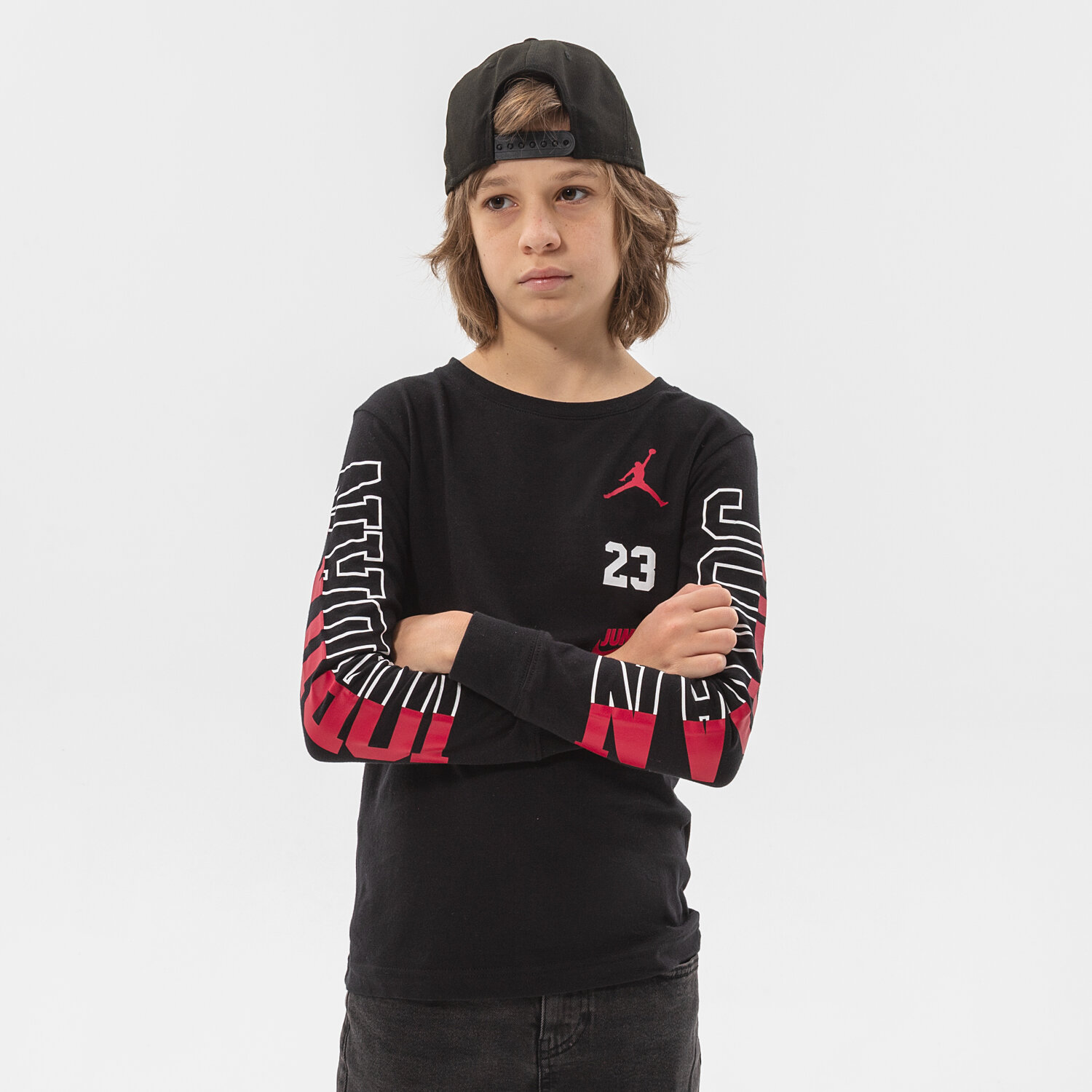 dětské tričko JORDAN TRIČKO JORDAN SWITCH LS TEE BOY 95B254-023 ČERNÁ