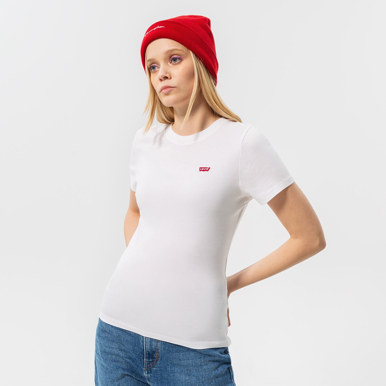 dámské tričko LEVI'S TRIČKO SS RIB BABY TEE 37697-0000 BÍLÁ