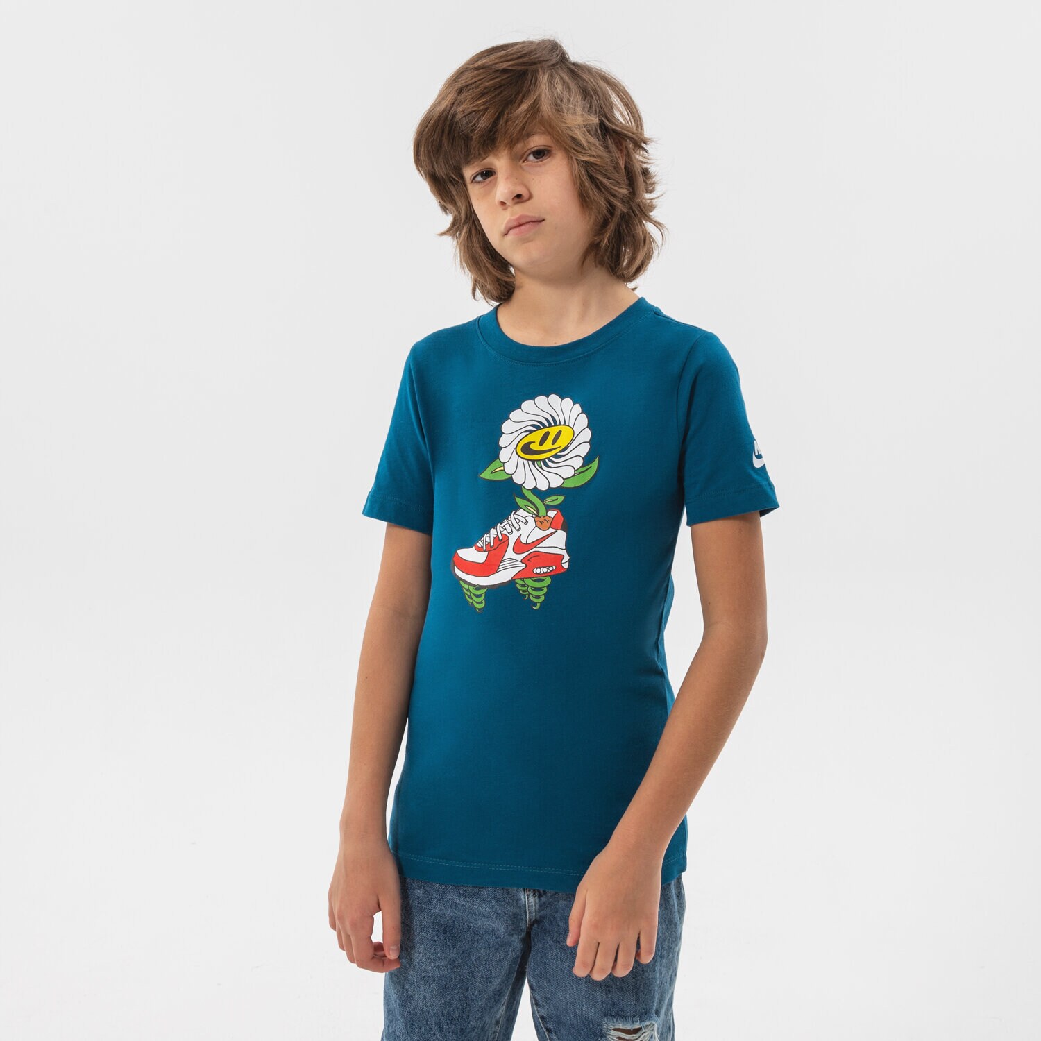 dětské tričko NIKE TRIČKO U NSW TEE NIKE AIR FLOWER BOY DO1821-404 MODRÁ