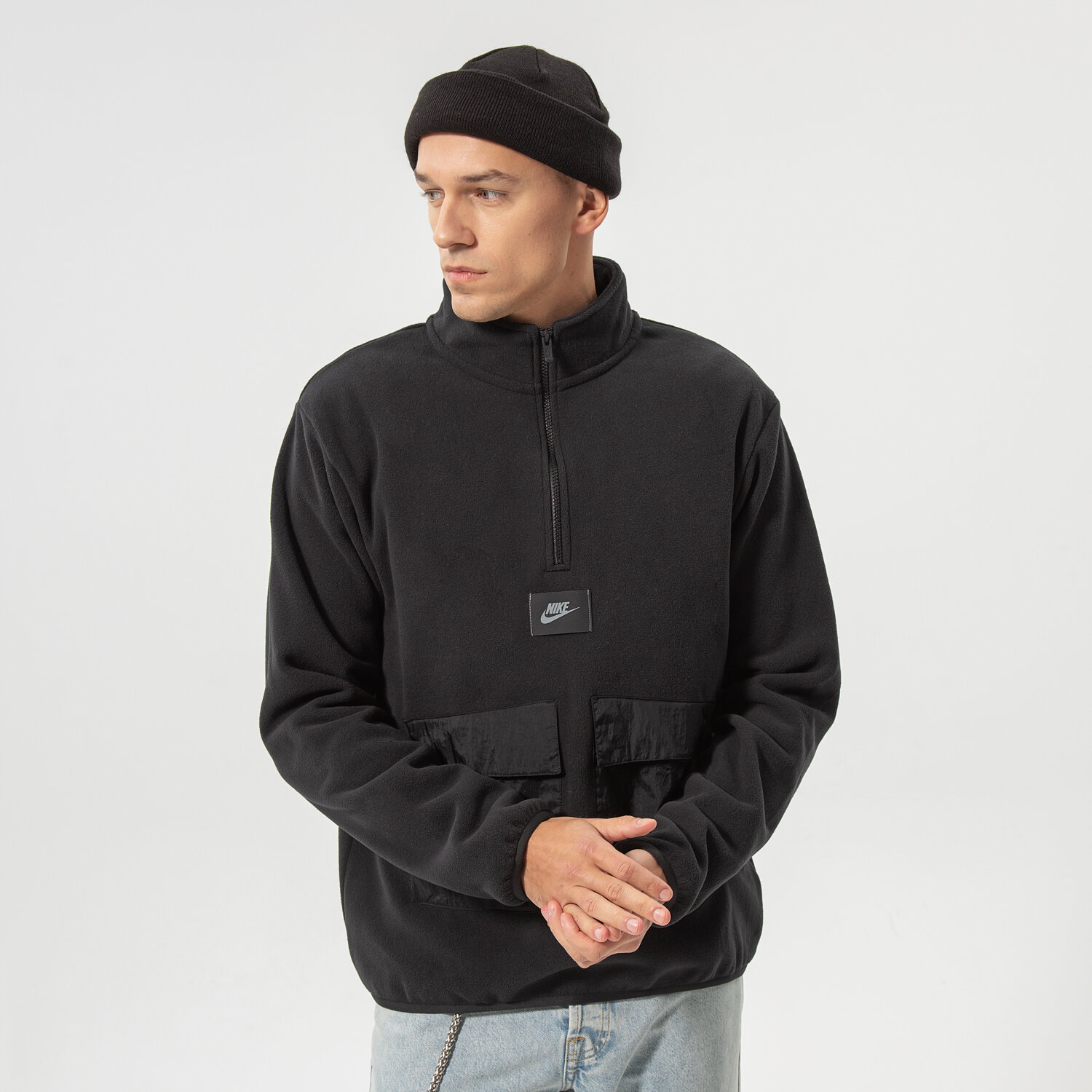 pánská mikina NIKE FLEECE MIKINA M NSW SPU TF FLEECE MIKINA FLC DO2638-010 ČERNÁ